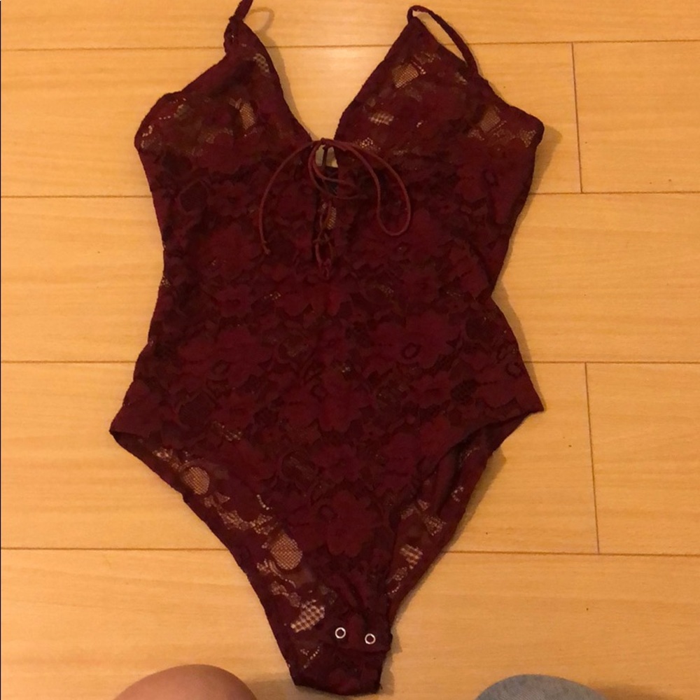 Bodysuit lace burgundy
